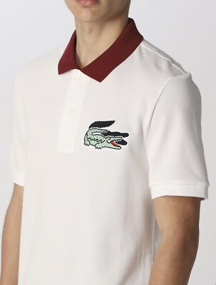Lacoste Double Contrasting Crocodile Polo T PH2102 00 -White  UK