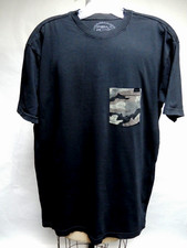 O'Neill PREMIUM Surf Ski Men's Black Short Sleeve T-shirt Camo Pocket SZ Med EXC