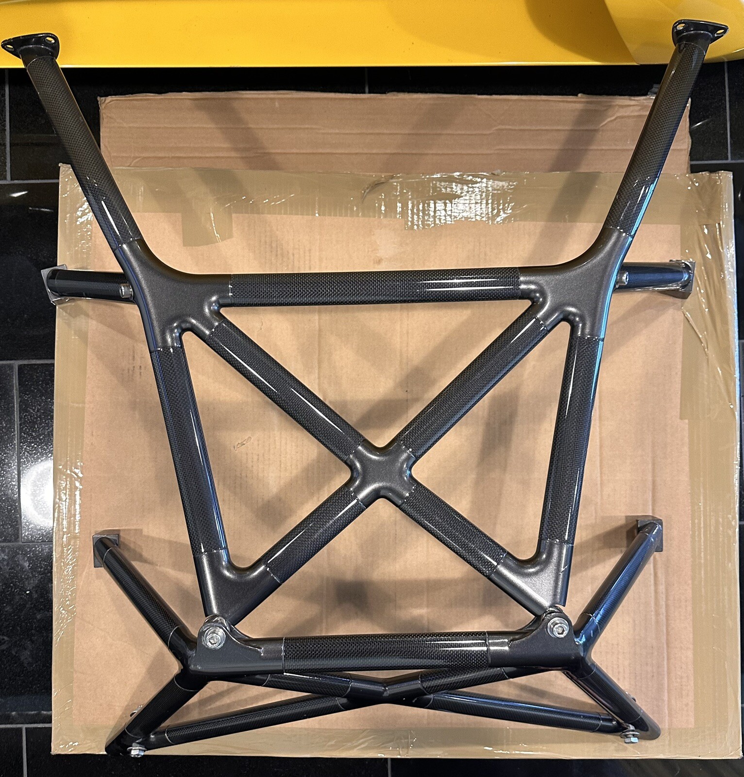 LAMBORGHINI MURCIELAGO LP640 ROADSTER CARBON FIBER ENGINE BRACE COMPLETE SET OEM