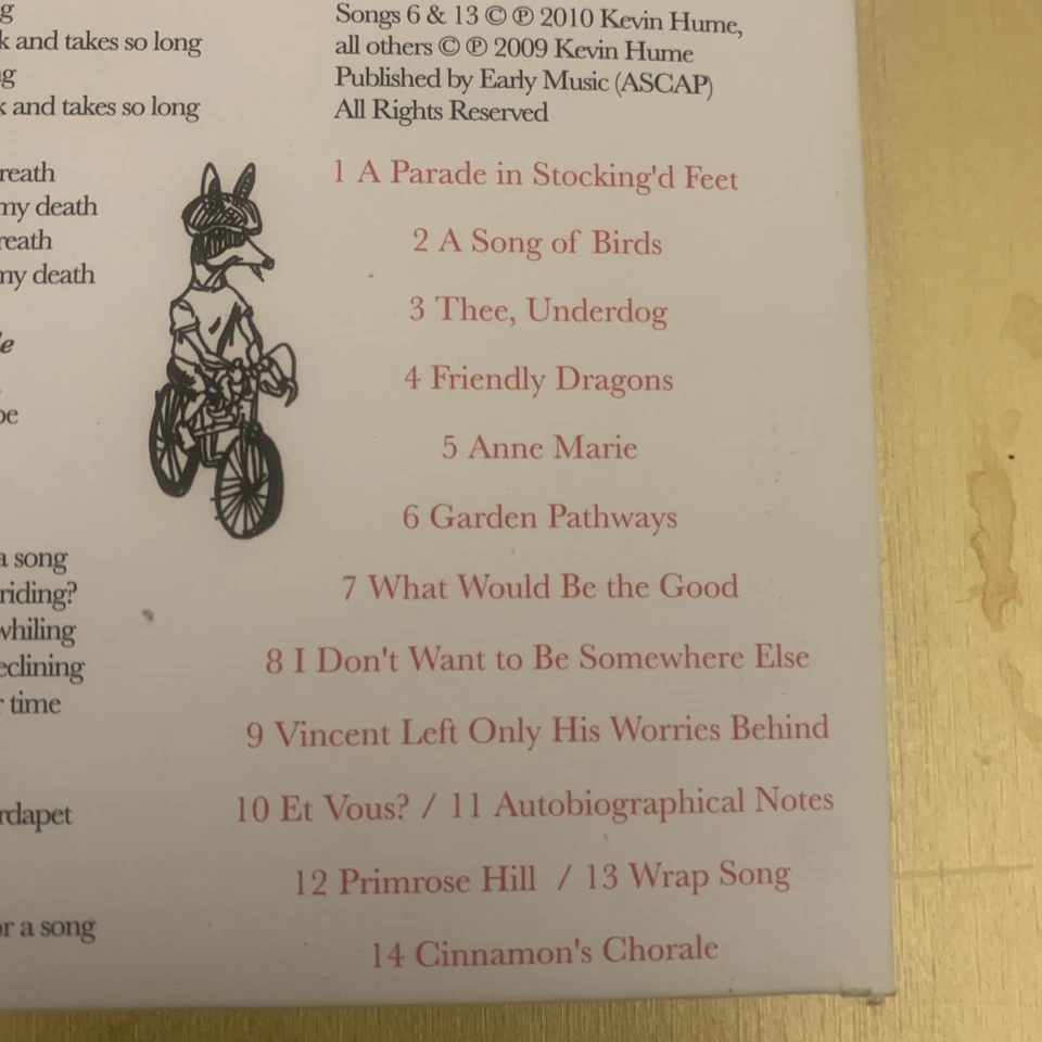 Kevin Hume RARE CD The Dressed Animals Songbook Like Nick Drake Joanna Newsom   — 第 3/4 张图片