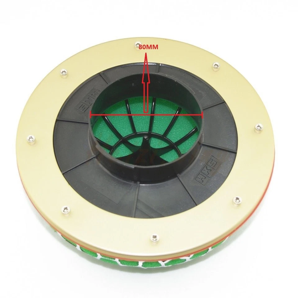 3''High HKS Open ID: 80mm Super Power Air Filter Flow Intake Reloaded Cleaner Gn — 第 3/4 张图片