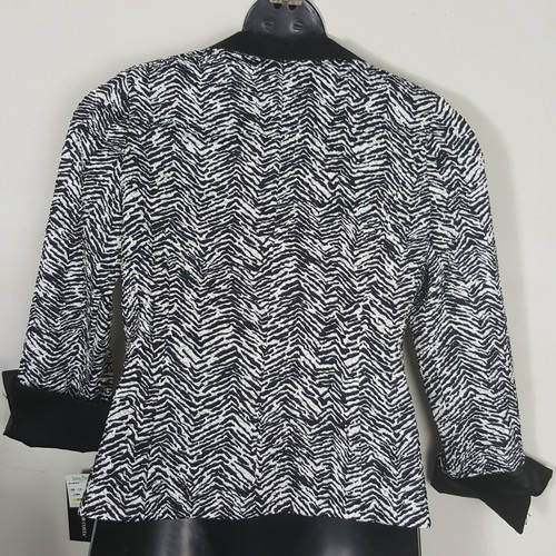Womans Victor Costa Jacket Size 6 Black Zippered Front New With Tag - Picture 5 of 7