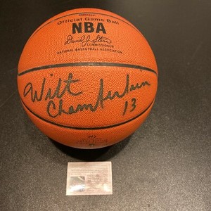 wilt chamberlain signed basketball