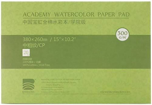 BAOHONG Academy Grade Watercolor Painting Paper, 100%Cotton Cold Press, 20 Sheet - Picture 15 of 20