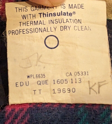 Vintage WOOLRICH Plaid-Flannel-Lined Fur-Hood Parka Jacket Turquoise USA M - Picture 6 of 6