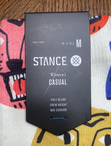 Stance Katya (cat) Crew Socks Women Size Medium ( 8-10.5) New with Tag - Picture 3 of 6