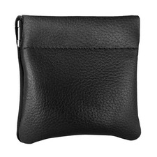 Genuine Leather Squeeze Coin Purse, Coin Pouch Made IN U.S.A. Change Holder F...