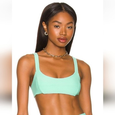 L*Space Jess Bikini Top in Bright Teal Ribbed Size Small