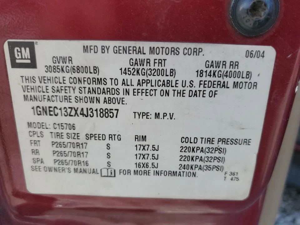 Used Front Left Door Window Regulator Front fits: 2004 Chevrolet Tahoe classic s Foto 4 de 4