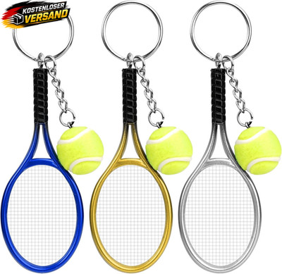 Tennis Schlüsselanhänger Set 3er Pack Mini Bälle Sport Geschenk für Damen Herren