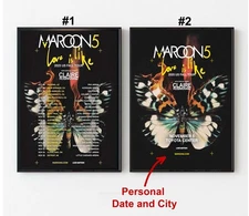 Maroon 5 Love Is Like 2025 US Fall Tour Poster, Custom Date and City