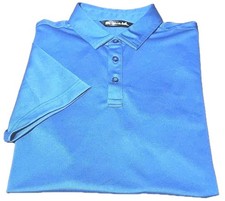 New! TRAVIS MATHEW-Blue Pique Poly, Mens SS/3B, Summer Athletic Polo Shirt-(M)