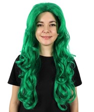 Women s 60cm Extra Long Wavy Green Wig, Mermaid-Inspired Fantasy Wig for Costume