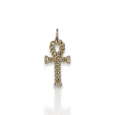 Ankh Cz Cross - 14K Yellow Gold