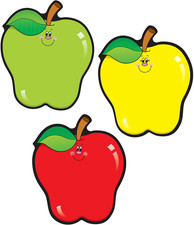 Carson Dellosa 36PC Apple Cutouts, Red, Yello...