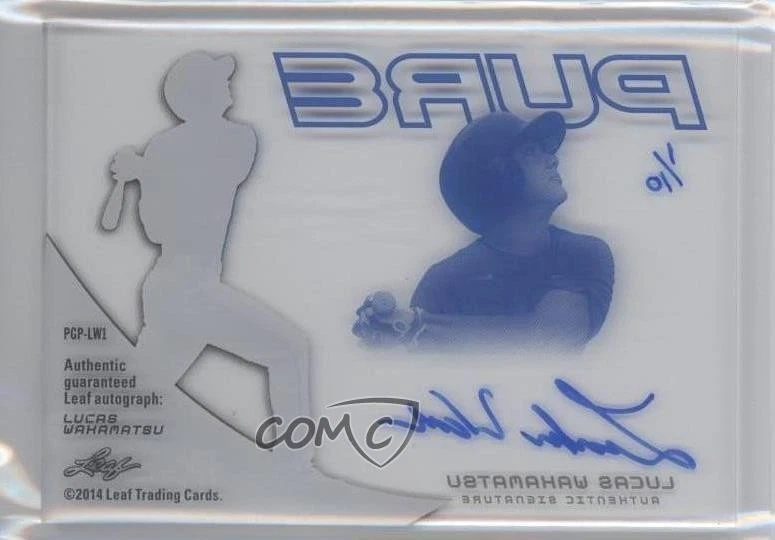 2014 Leaf Trinity Perfect Game Pure Auto Blue /10 Lucas Wakamatsu #PGP-LW1 Auto - Image 2 of 2
