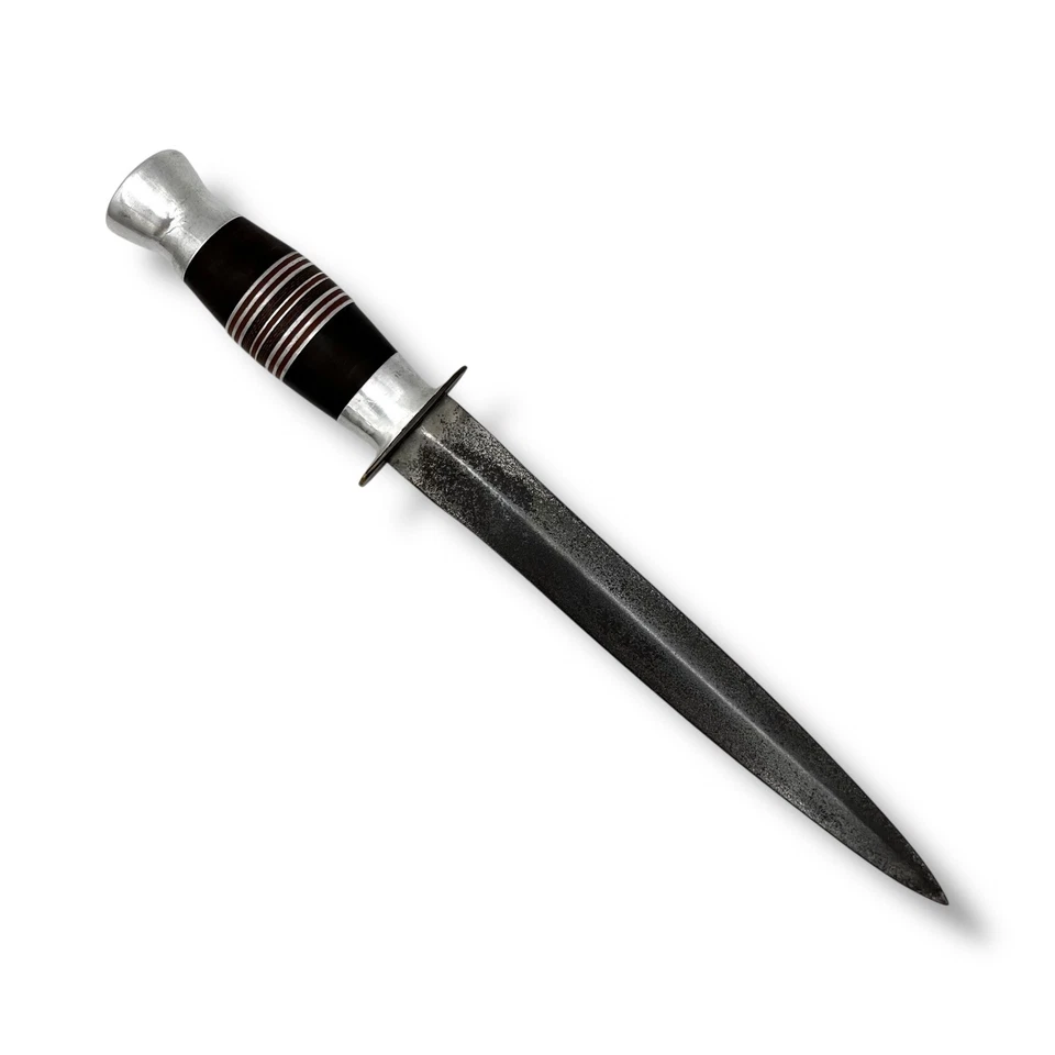 WW2 VTG Trench Fighting Knife 12.5" Hand Made Dagger Aluminum & Leather Handle - Image 2 of 4