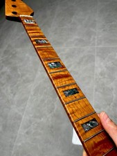 4strings Jazz BASS 21Frets Roasted Flame Maple guitar neck Shell inlay Bone Nut