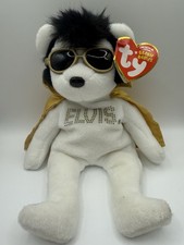Ty Beanie Babies Elvis Presley Teddy Bear With Sunglasses Gold Cape