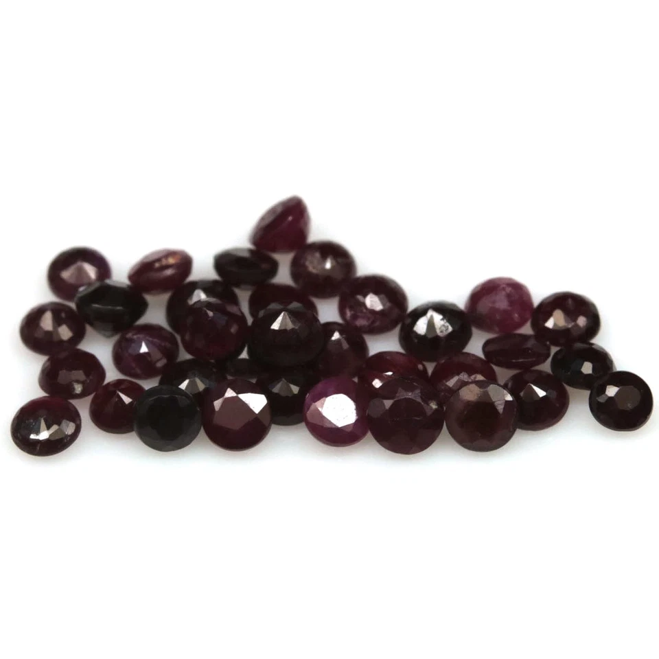 4.60 CT. Heated 34Pcs Red Ruby Madagascar Round - Image 2 of 4