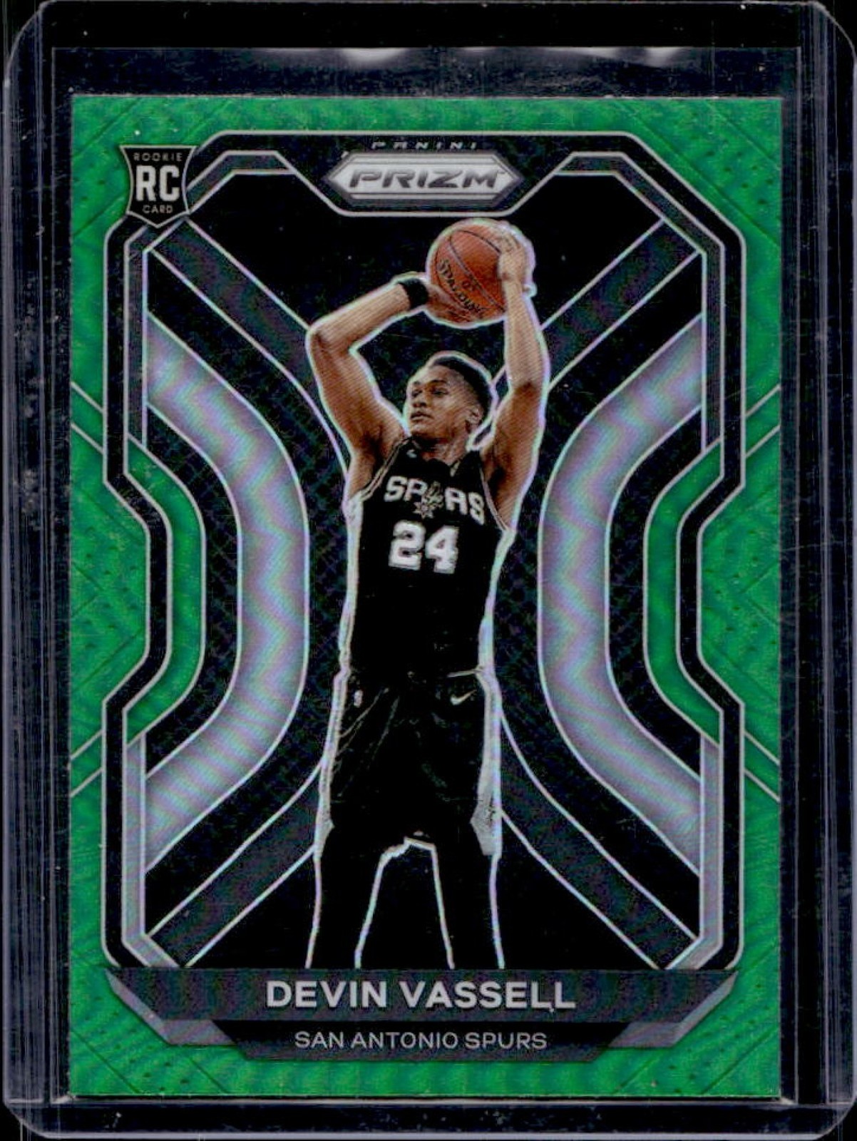 2020-21 Prizm Devin Vassell RC Green Prizm Rookie #252 Spurs