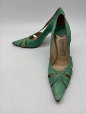 Jimmy Choo Green Size 37.5 Pointed Toe Pump Heels