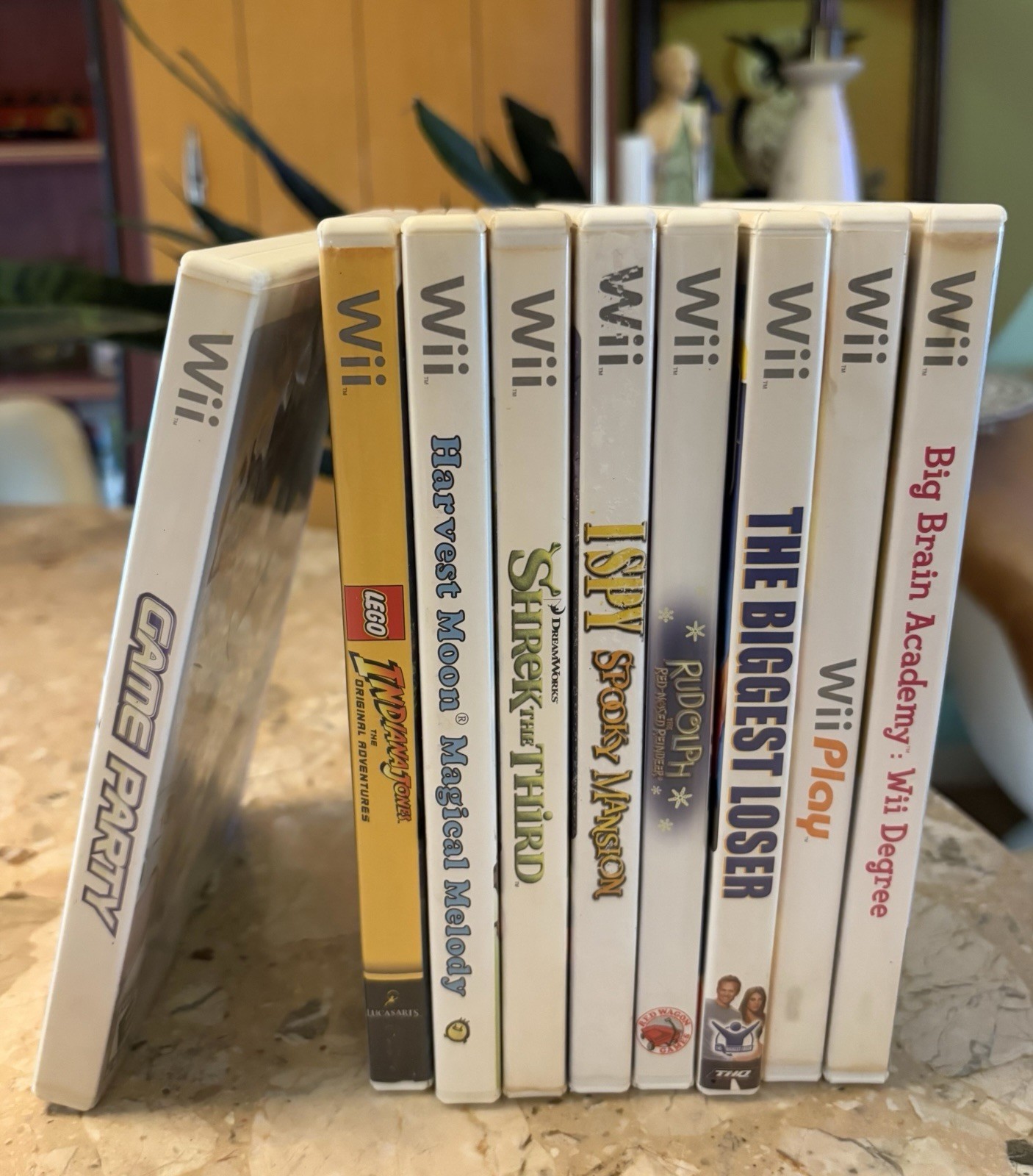 Lot of 9 Wii video games Game Party Play I Spy Big Brain  All Tested Working