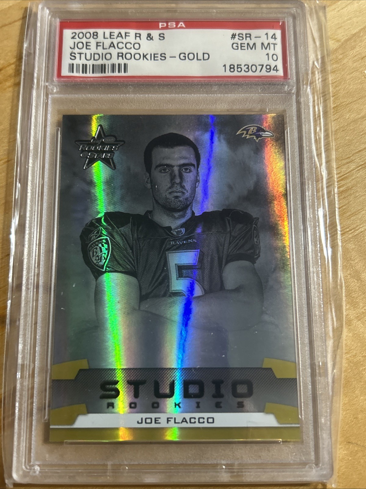 Joe Flacco Leaf R & S Studio Rookies #SR14 Gold