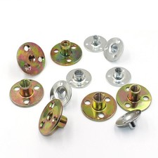 M6 M8 M10 Round Base T Nut Three Brad Hole Furniture Tee Nut Carbon Steel, Iron