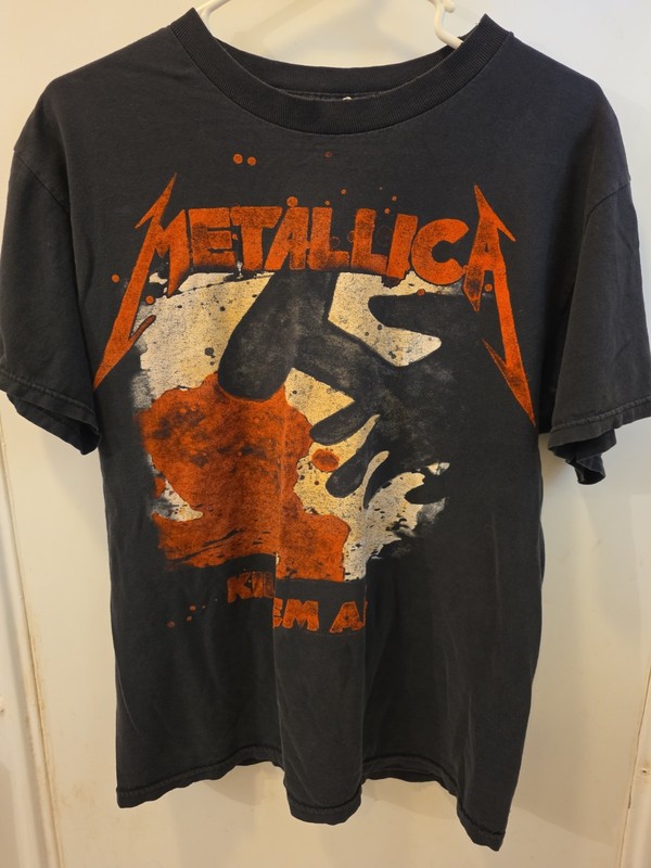 Vintage Look Metallica Kill Em All 1983-84 Tour Shirt - Fade Black Retro Reprint