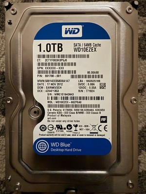 Western Digital 1TB,Internal,7200 RPM (WD10EZEX-60ZF5A0) Hard Disk Drive