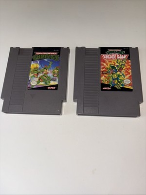 Teenage Mutant Ninja Turtles NES 1 and 2 The Arcade Game, 2 TMNT NES AUTHENTIC