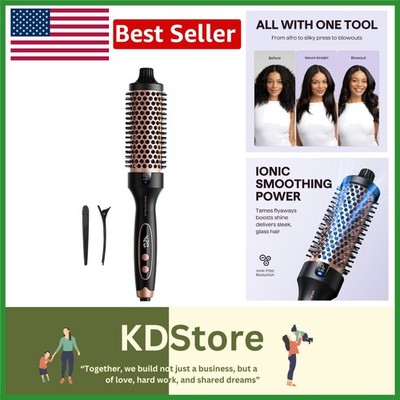 Heated Round Brush Curling Iron 1.5 Inch Ionic Ceramic Blowout Styler