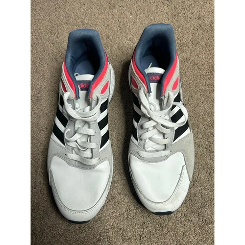 Scarpe da corsa Adidas Chaos da uomo taglia 9 5 grigio bianco sneakers atletiche