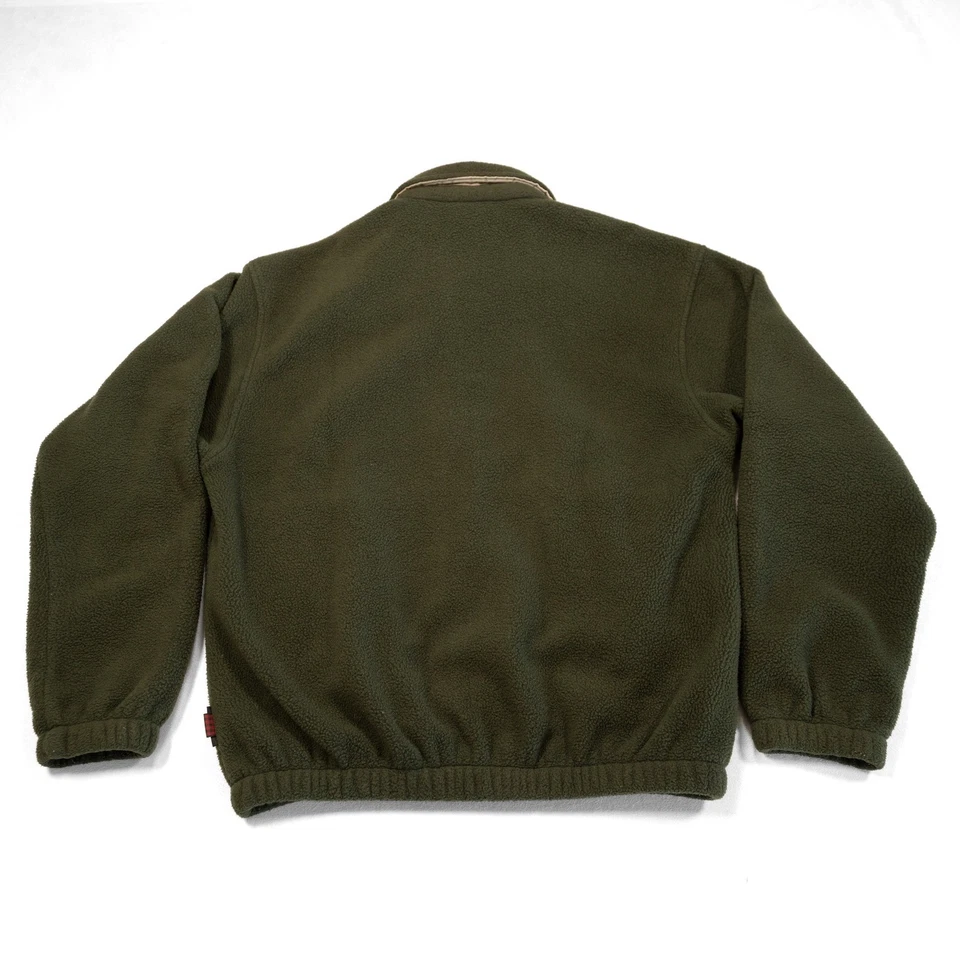 VINTAGE WOOLRICH Mens M Green Polartec Full Zip Casual Fleece Jacket Made in USA - Image 4 of 4