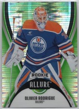 2025-26 Allure Olivier Rodrigue RC #124 Oilers Green Quartz SN# /99