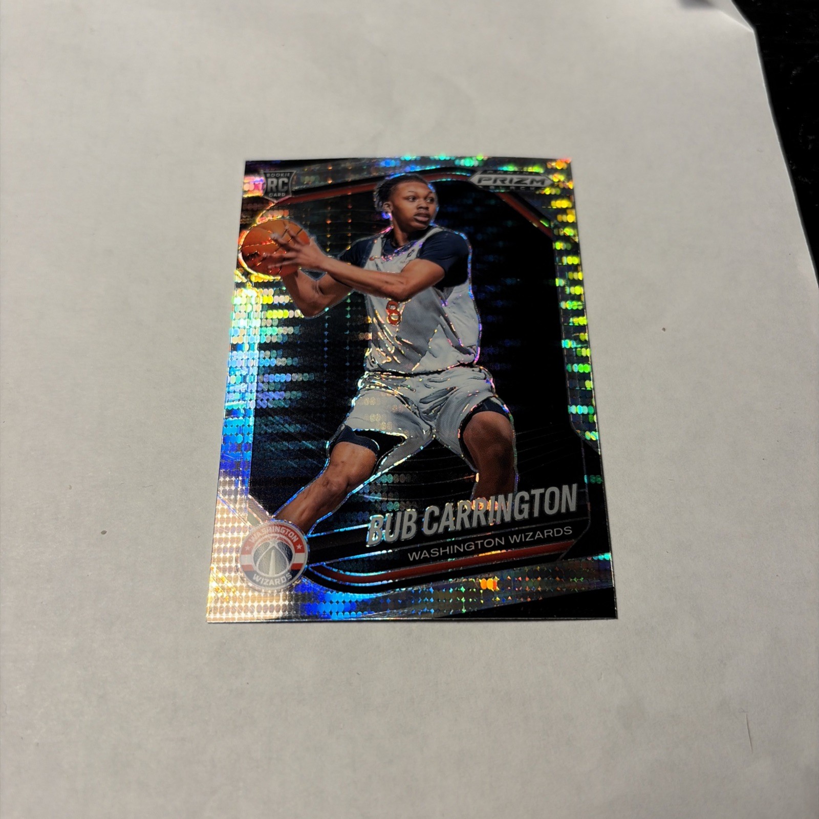 BUB CARRINGTON 2024-25 PANINI PRIZM BLACK #92  PULSAR ROOKIE RC WIZARDS