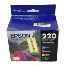Epson 220 Black 220 Cyan Magenta Yellow Ink Cartridges Exp 09/2026