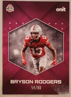 2025 Onit Athlete, Bryson Rodgers, Galaxy Pink Parallel /99 B-10 OSU Buckeyes