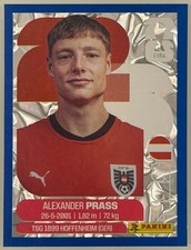 Alexander Prass Panini FIFA World Cup 2026 Blue Crumple Parallels Sticker