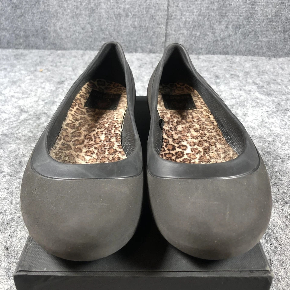 Crocs Shoes Womens Size 7 Black Flats Ballet Slip On Leopard Print Liner 16203 - Image 4 of 4