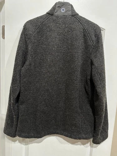 Marmot Men's Brown Fleece Full Zip Jacket Stand-Up Collar Pockets Size L image 2