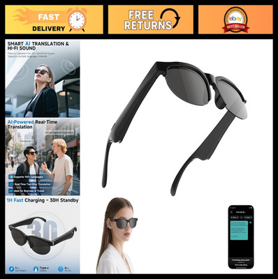 Smart Translation Glasses - 144 Languages, Bluetooth, Waterproof, Music & Calls