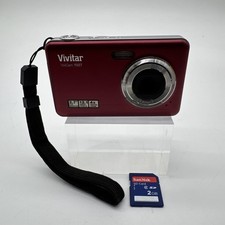  A Vivitar ViviCam T027 Red 12.1MP 4x Zoom Compact Digital Camera  2GB SD Card