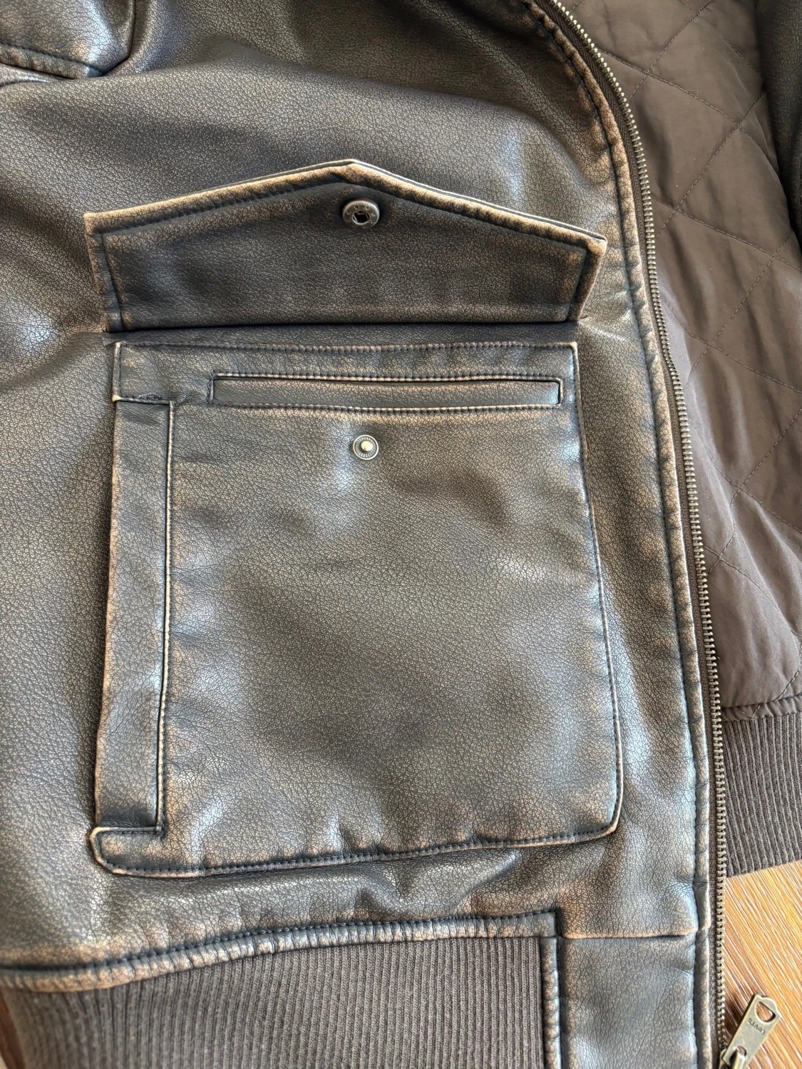 Levi's Men's Faux Leather Bomber Jacket Coat Brown XL New With Tags MSRP $195 - product detail image 5