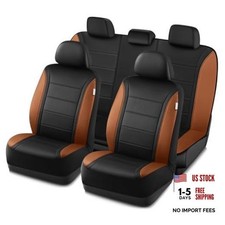 Leather Seat Covers, Breathable Car Seat Covers Full Set for Brown Full Set