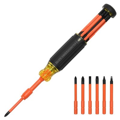 Klein Tools 32306INS 6-in-1 Insulated Multi-Bit Screwdriver 1000V