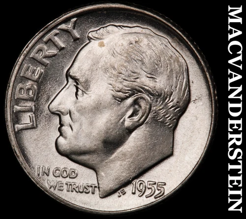 1955 Roosevelt Dime- Silver- Choice Gem Brilliant Uncirculated Luster #i9212