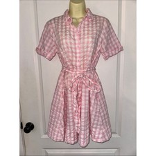Lisa Marie Fernandez for Target Pink Gingham Tie-Waist Short Sleeve Shirt Dress