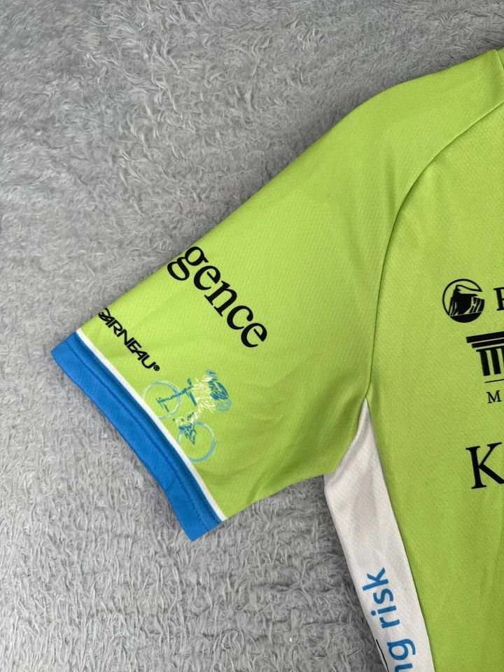 Jersey de ciclismo Louis Garneau para mujer grande azul verde 1/2 cremallera manga corta polietileno Foto 3 de 4